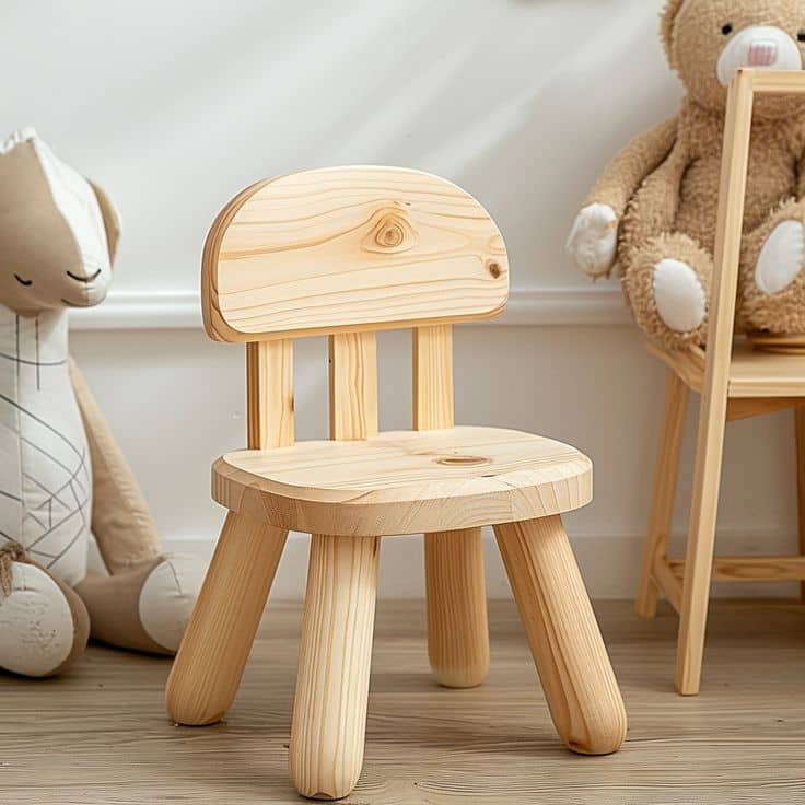 تصویر 4 از صندلی چوبی کودکانه با ساختار مقاوم و مستحکم